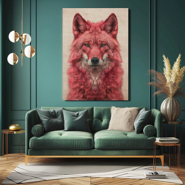 Rouge Tableau Loup | TableauDecoModerne®