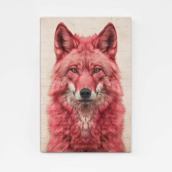 Rouge Tableau Loup | TableauDecoModerne®