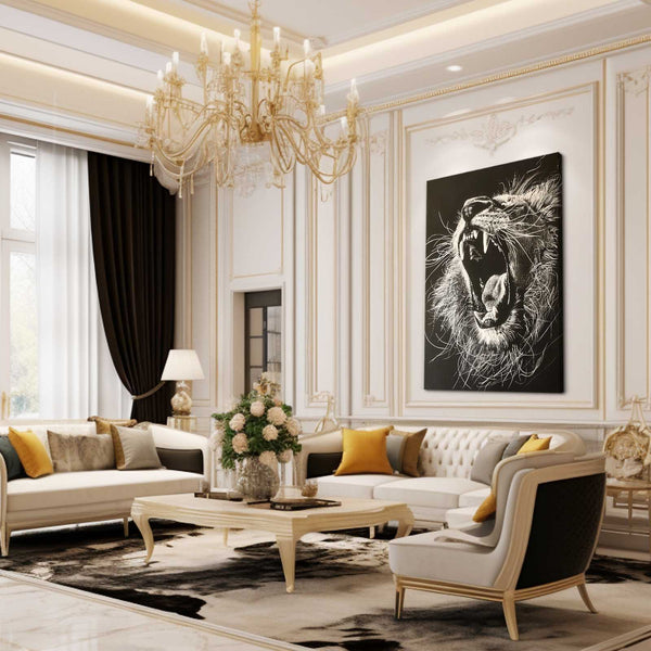 Rugissement Sauvage Tableau Lion | TableauDecoModerne®