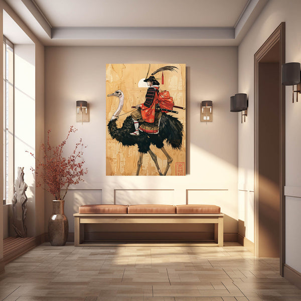 Samouraï Autruche Tableau Japonais | TableauDecoModerne®