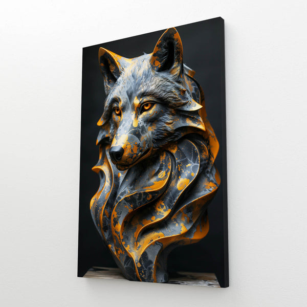 Sculpture Dorée Tableau Loup | TableauDecoModerne®