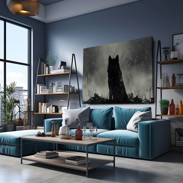 Silhouette Nocturne Tableau Loup | TableauDecoModerne®