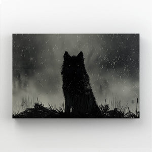 Silhouette Nocturne Tableau Loup | TableauDecoModerne®