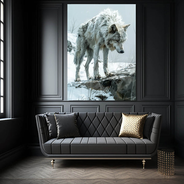 Solitaire Tableau Loup | TableauDecoModerne®