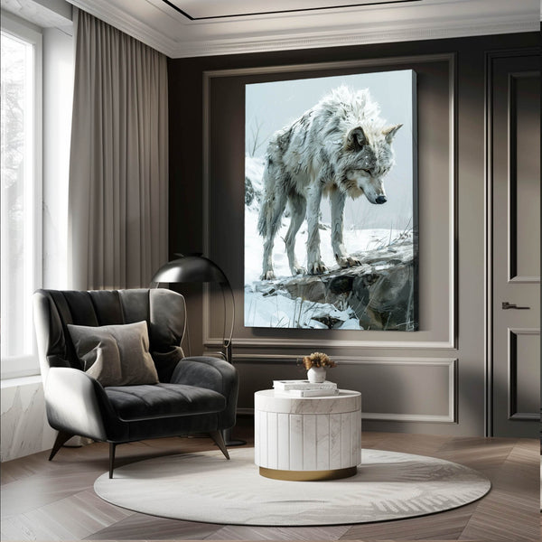 Solitaire Tableau Loup | TableauDecoModerne®