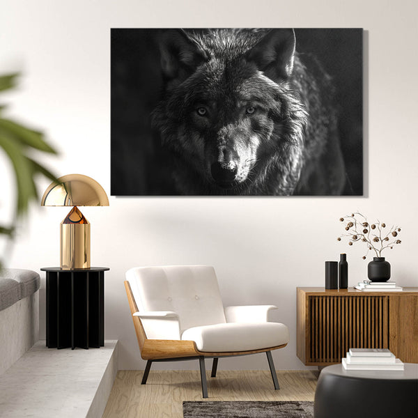 Sombre Regard Tableau Loup | TableauDecoModerne®