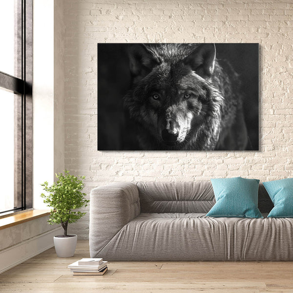 Sombre Regard Tableau Loup | TableauDecoModerne®