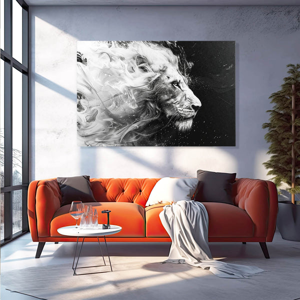 Sombre Tableau Lion | TableauDecoModerne®