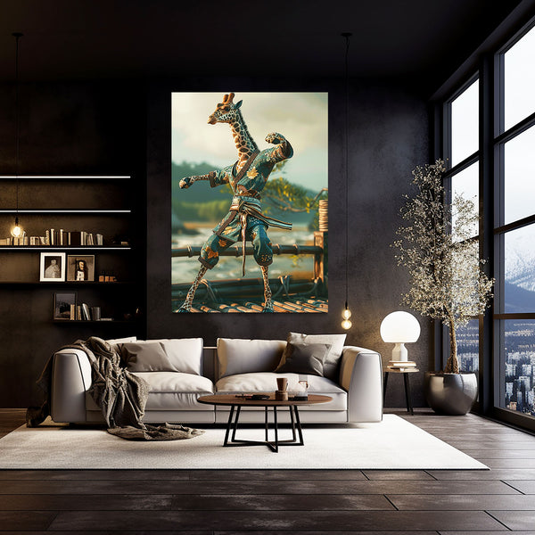 Tableau 3D Girafe Samouraï | TableauDecoModerne®