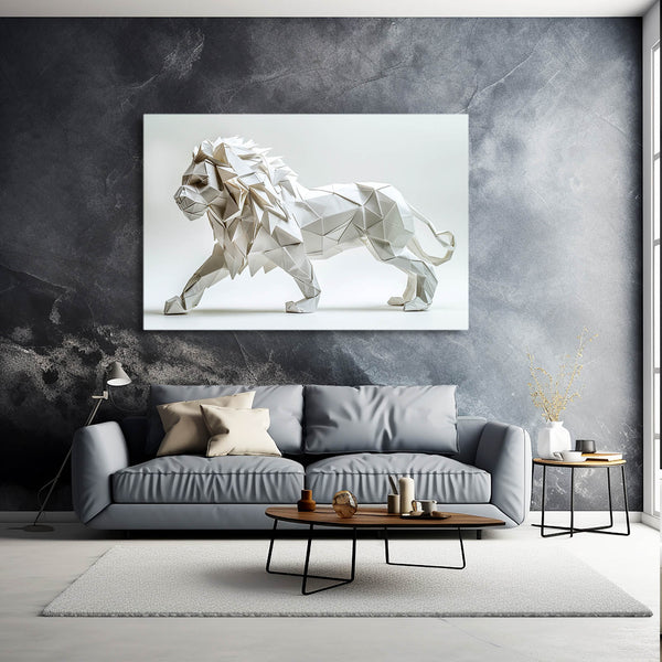 Tableau 3D Lion Géométrique | TableauDecoModerne®