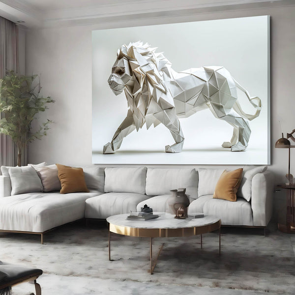 Tableau 3D Lion Géométrique | TableauDecoModerne®