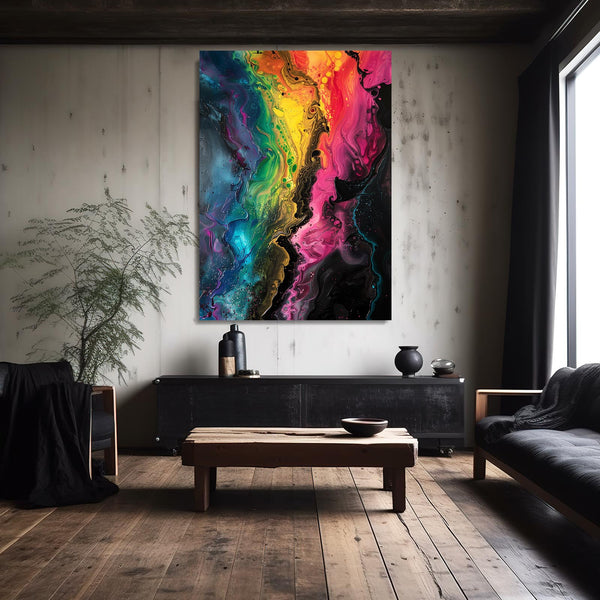 Tableau Abstrait Arc-en-Ciel Mystique | TableauDecoModerne®