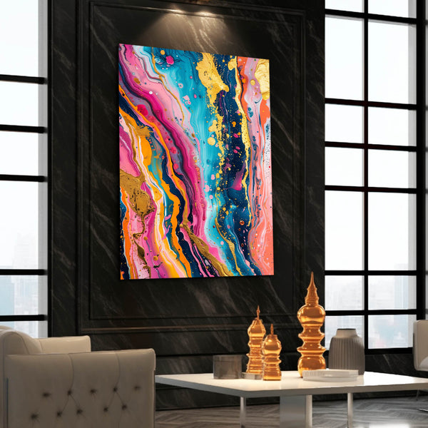 Tableau Abstrait Cascade Chromatique | TableauDecoModerne®