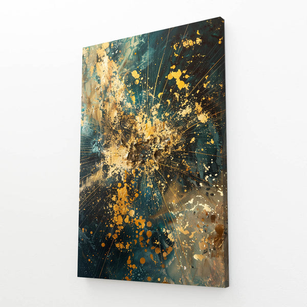 Tableau Abstrait Explosion Dorée | TableauDecoModerne®