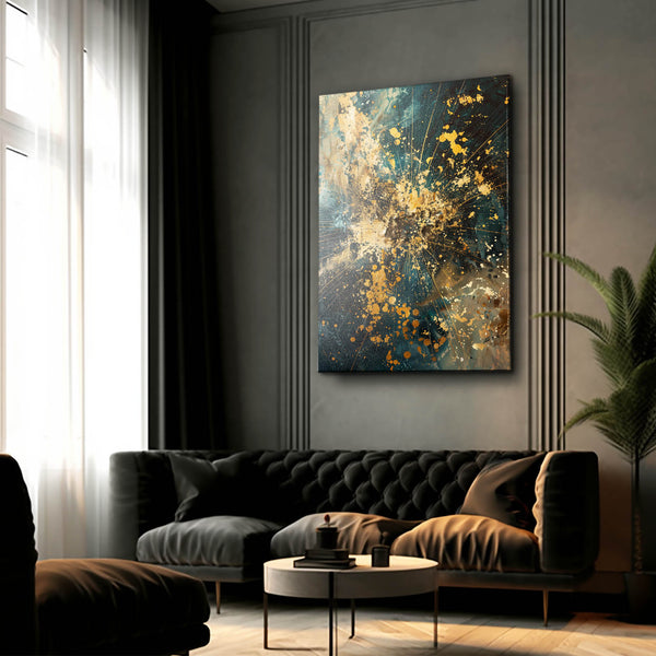 Tableau Abstrait Explosion Dorée | TableauDecoModerne®