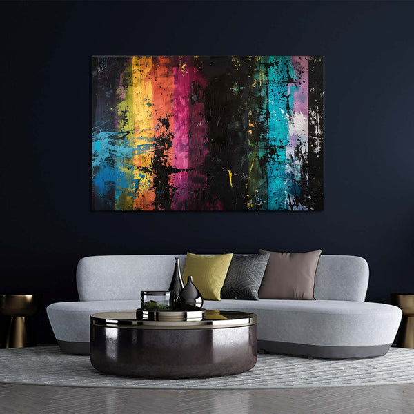 Tableau Abstrait Fusion Nocturne | TableauDecoModerne®