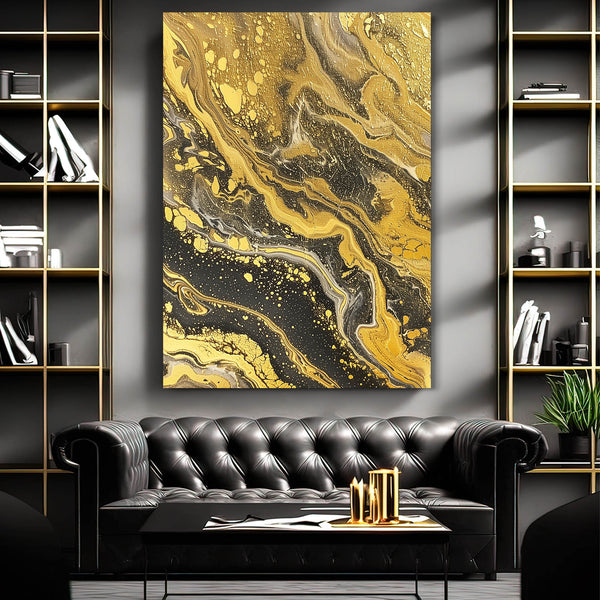 Tableau Abstrait Lignes d'Or | TableauDecoModerne®