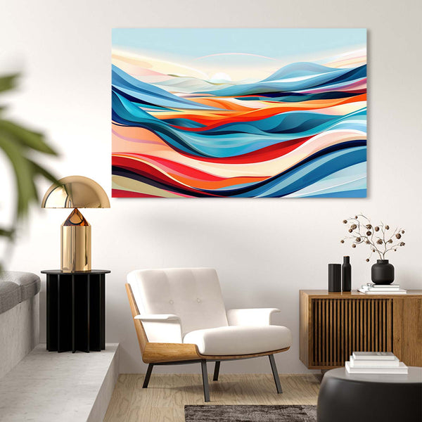 Tableau Abstrait Vagues Chromatiques | TableauDecoModerne®