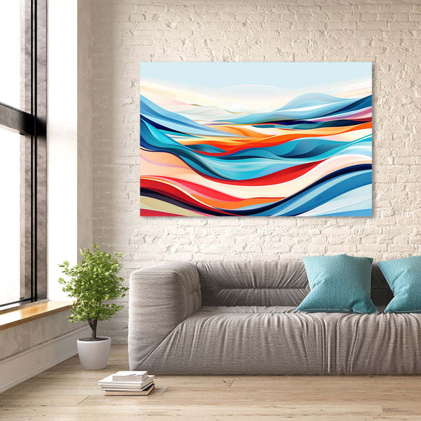 Tableau Abstrait Vagues Chromatiques | TableauDecoModerne®