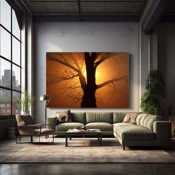 Tableau Arbre Lumière Mystique | TableauDecoModerne®