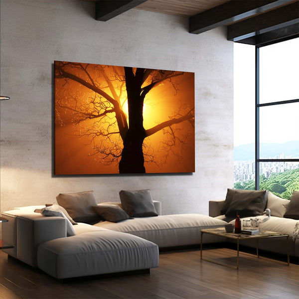 Tableau Arbre Lumière Mystique | TableauDecoModerne®