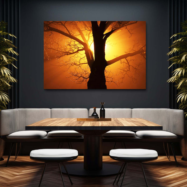 Tableau Arbre Lumière Mystique | TableauDecoModerne®