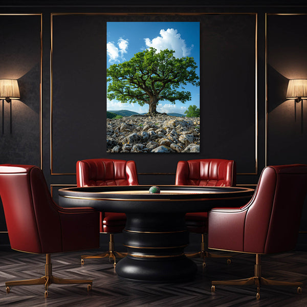 Tableau Arbre Rocheux Verdoyant | TableauDecoModerne®