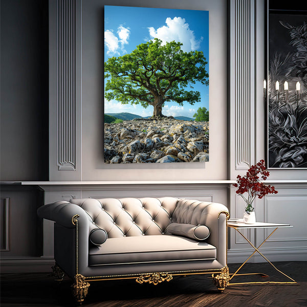 Tableau Arbre Rocheux Verdoyant | TableauDecoModerne®