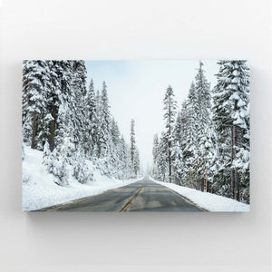 Tableau Arbre Route Hivernale | TableauDecoModerne®