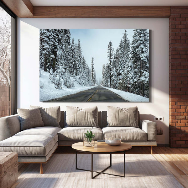 Tableau Arbre Route Hivernale | TableauDecoModerne®