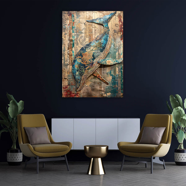 Tableau Baleine Artisanal | TableauDecoModerne®