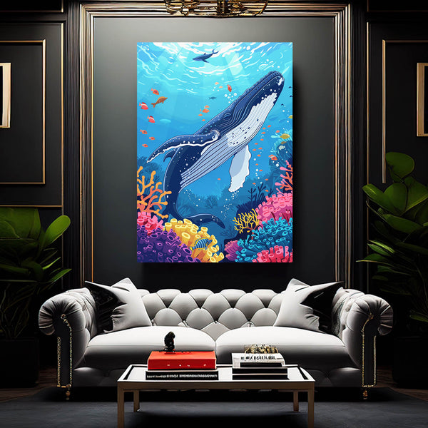 Tableau Baleine Récif Coloré | TableauDecoModerne®