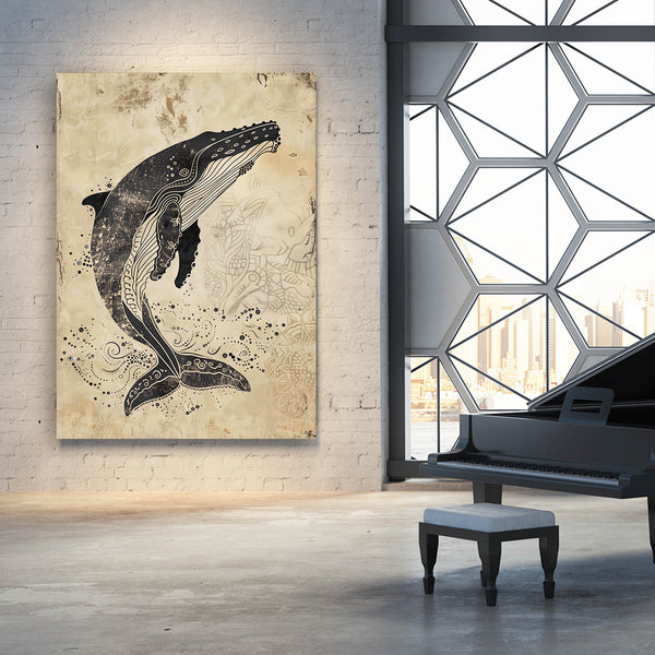 Tableau Baleine Tribal | TableauDecoModerne®