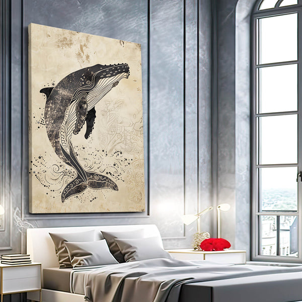 Tableau Baleine Tribal | TableauDecoModerne®