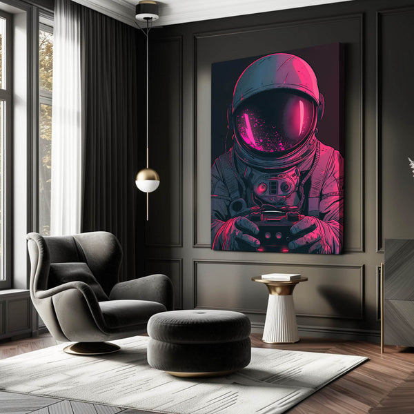 Tableau Espace Astronaute Néon | TableauDecoModerne®