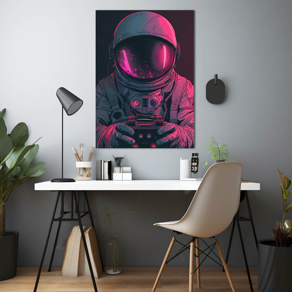 Tableau Espace Astronaute Néon | TableauDecoModerne®