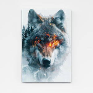 Tableau Feu Loup | TableauDecoModerne®