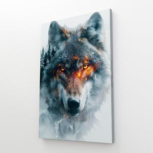 Tableau Feu Loup | TableauDecoModerne®