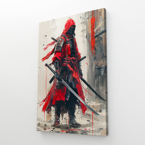 Tableau Japonais Guerrier Rouge | TableauDecoModerne®