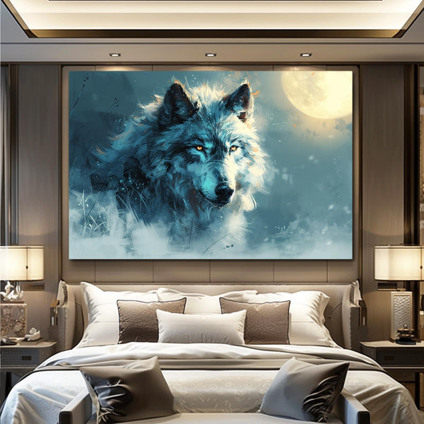 Tableau Loup Clair de Lune | TableauDecoModerne®