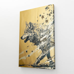 Tableau Loup Doré | TableauDecoModerne®