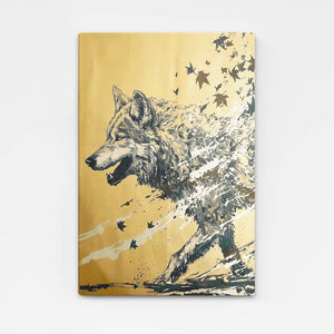 Tableau Loup Doré | TableauDecoModerne®