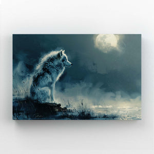 Tableau Loup Lunaire | TableauDecoModerne®