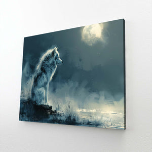 Tableau Loup Lunaire | TableauDecoModerne®