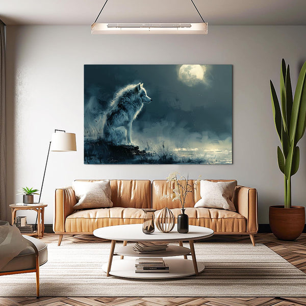 Tableau Loup Lunaire | TableauDecoModerne®