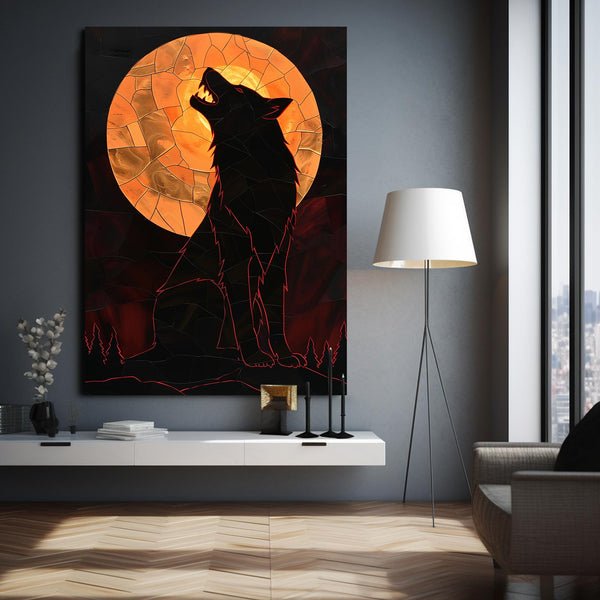 Tableau Loup Pleine Lune | TableauDecoModerne®