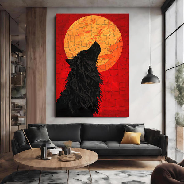 Tableau Loup Rouge | TableauDecoModerne®