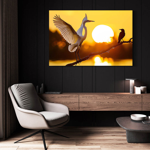 Tableau Oiseaux Coucher de Soleil | TableauDecoModerne®