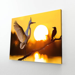 Tableau Oiseaux Coucher de Soleil | TableauDecoModerne®