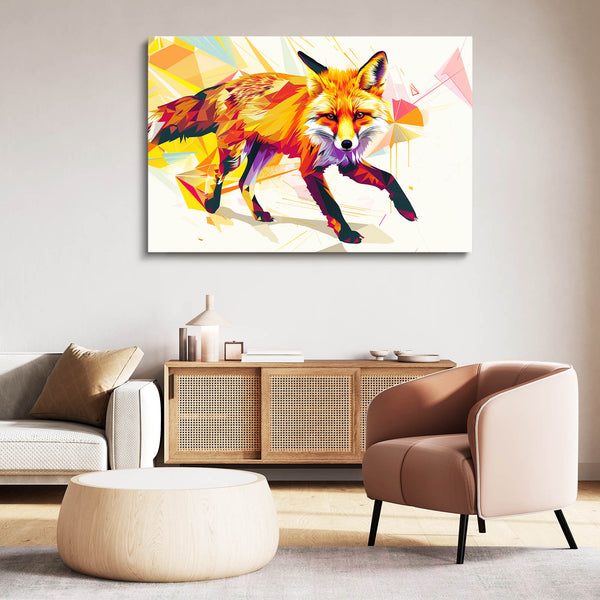 Tableau Renard Coloré | TableauDecoModerne®